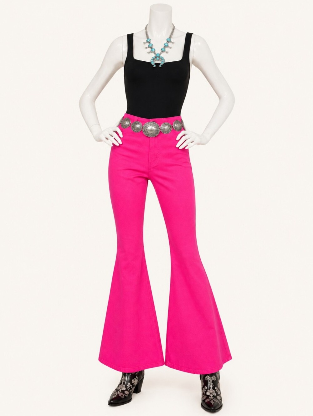 Hot Pink Bell Bottom Flare Pants Small NWT Barbiecore Y2K Statement